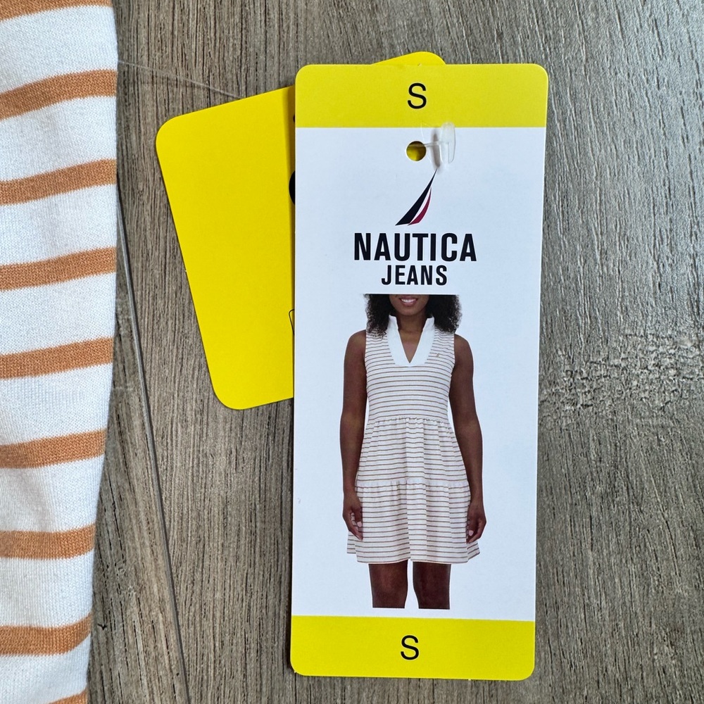 Nautica Tan and White Sleeveless Sundress - Picture 2 of 5